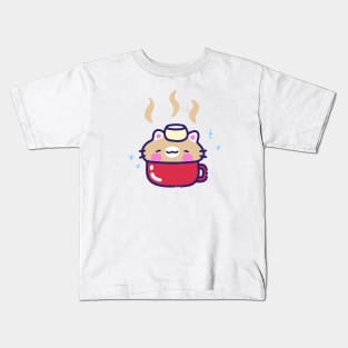 Hot Chocolate Cat Kids T-Shirt